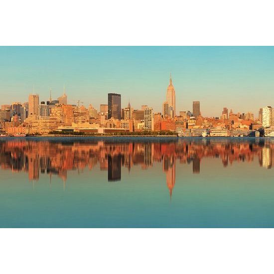 Samolepící fototapeta zrcadlení New Yorku ve vodě