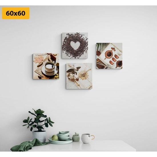 Set obrazů podoby kávy