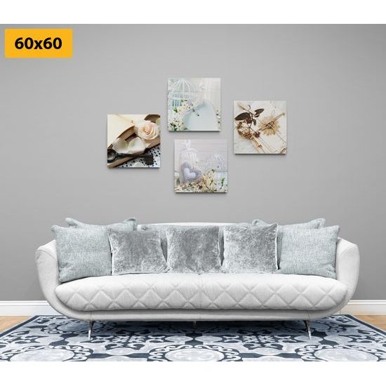 Set obrazů romantické zátiší