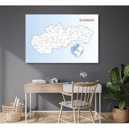 Obraz na korku podrobná mapa Slovenska
