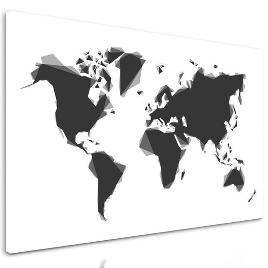 Obraz moderní mapa světa v černobílém provedení