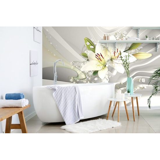 Samolepící tapeta jedinečná bílá lilie