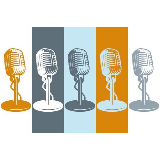 Tapeta mikrofony na pestrém pozadí
