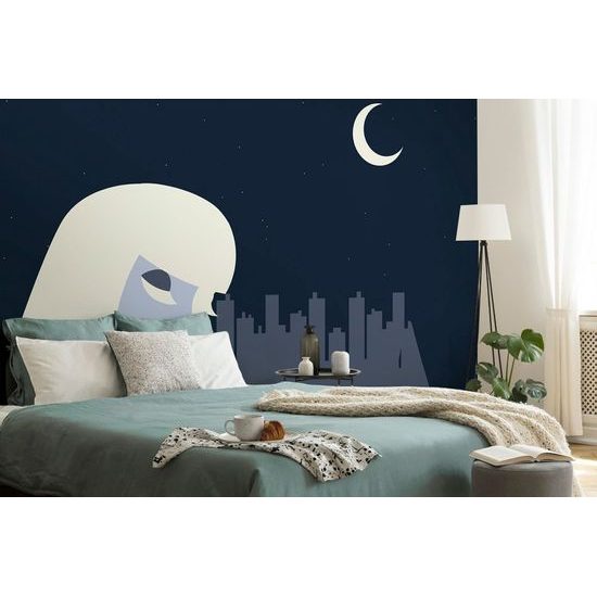 Tapeta záhadná žena v temném městě