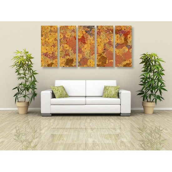 5-dílný obraz abstrakce v duchu G. Klimta