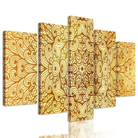 5-dílný obraz umělecká Mandala