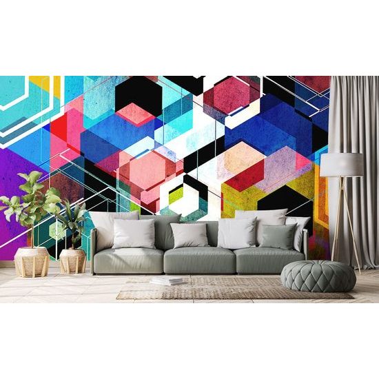 Samolepící tapeta abstrakce geometrických tvarů