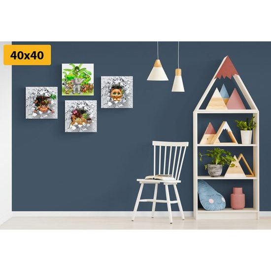 Set obrazů zvířátka z džungle