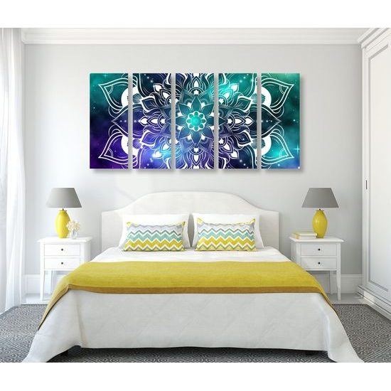 5-dílný obraz vesmírná Mandala