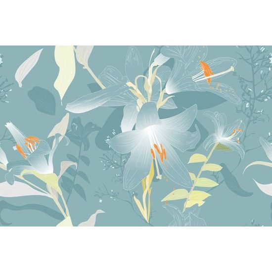 Samolepící tapeta kouzelná lilie v modrém provedení