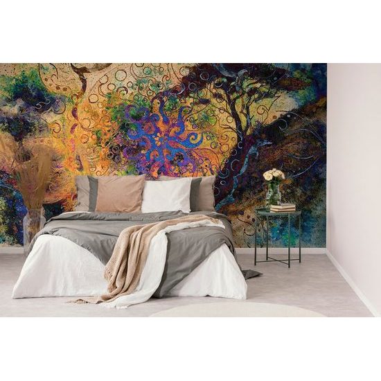 Tapeta zajímavá květina na abstraktním pozadí