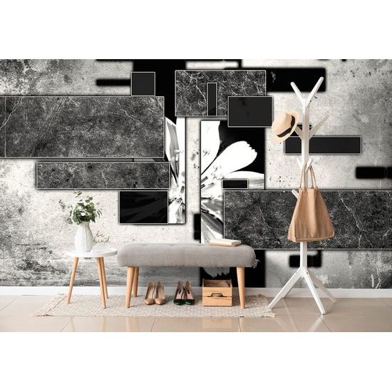 Tapeta luxusní abstrakce v černobílém provedení