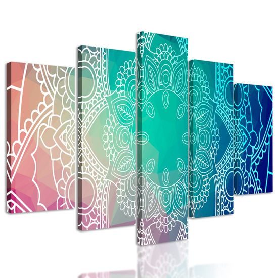 5-dílný obraz Mandala