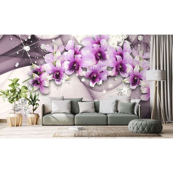 Tapeta okouzlující květiny na abstraktním pozadí