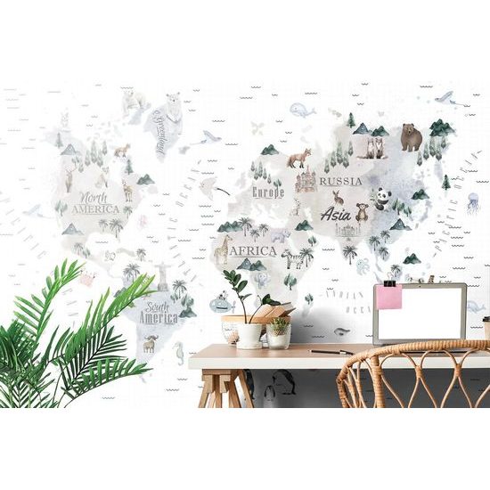 Tapeta rozkošná mapa se zvířátky