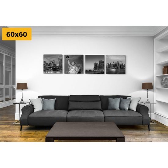 Set obrazů nádherný New York v černobílém provedení