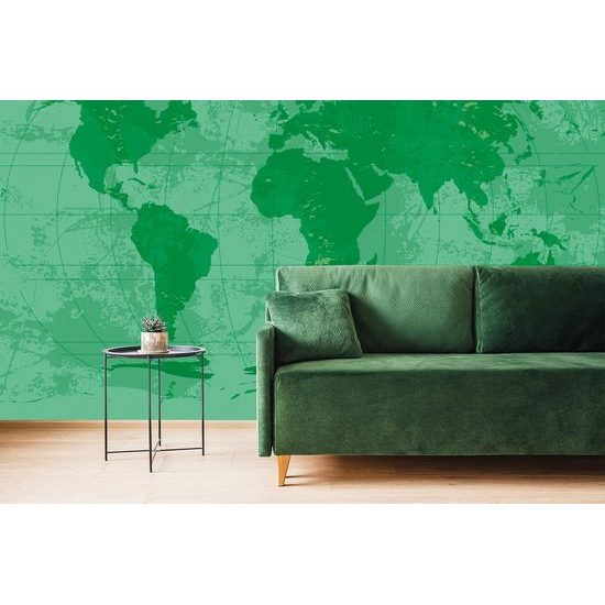 Tapeta historická mapa světa v zeleném provedení
