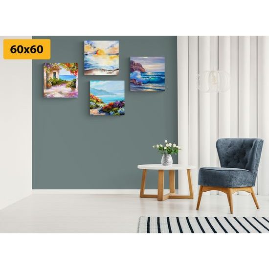 Set obrazů přímořská krajina