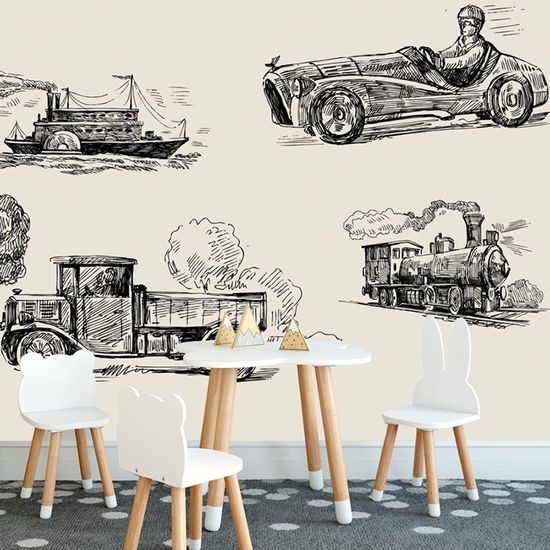 Samolepící tapeta dopravní prostředky v retro zobrazení