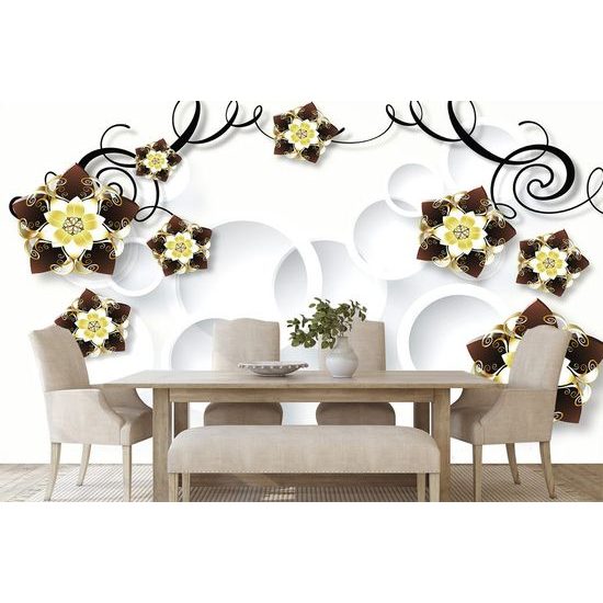 Tapeta zlaté květiny budoucnosti