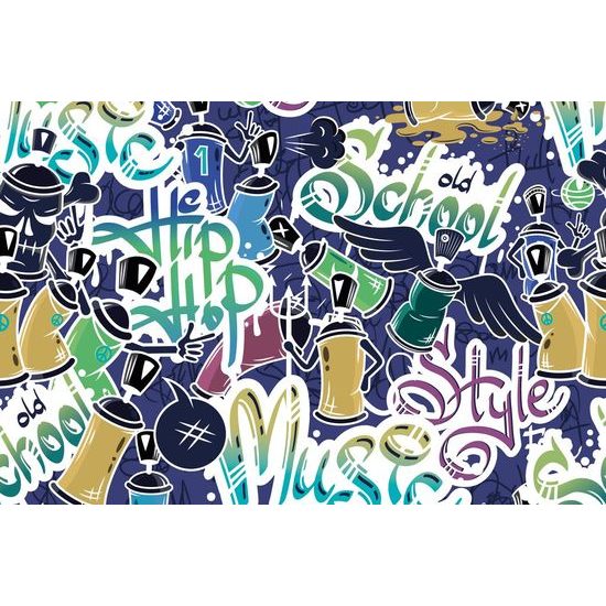 Samolepící tapeta moderní street art v fialovém provedení