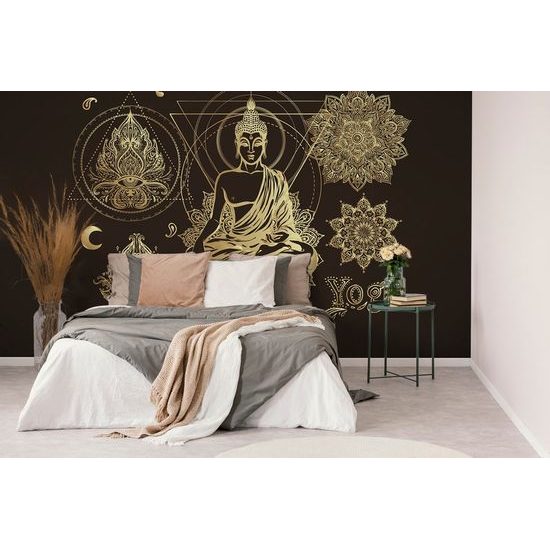Tapeta Buddha ve zlatém provedení
