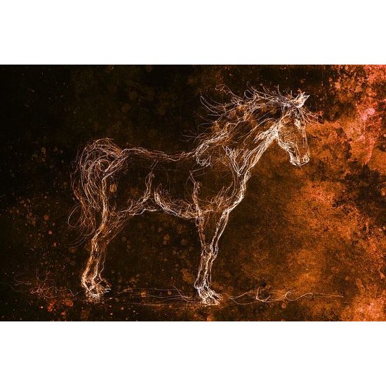 Zajímavá tapeta kůň na abstraktním pozadí