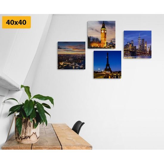 Set obrazů noční metropole