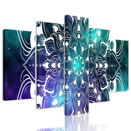 5-dílný obraz vesmírná Mandala