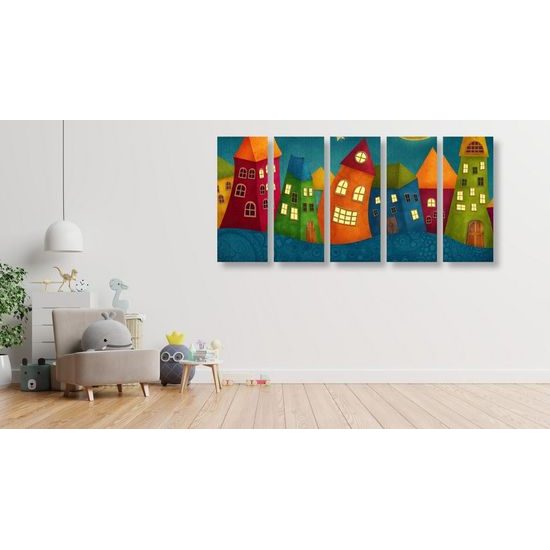 5-dílný obraz dětské městečko