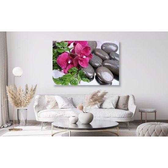 Obraz wellness zátiší a květ orchideje