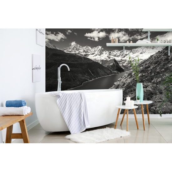 Samolepící fototapeta nedotčená příroda Patagonie v černobílém provedení