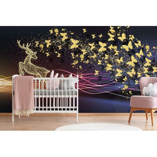 Tapeta jelen se zlatými motýly