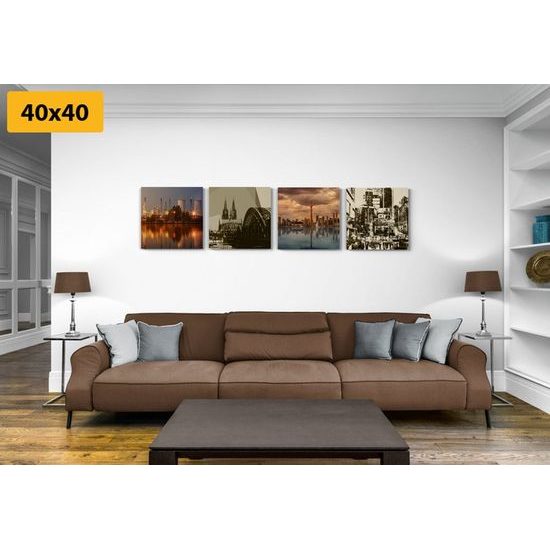 Set obrazů dvě tváře města
