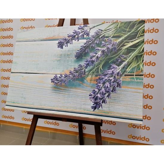 Obraz bylinky na dřevěném stole