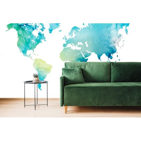 Samolepící tapeta nádherná akvarelová mapa světa