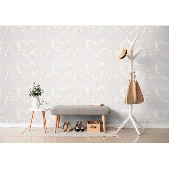 Samolepící tapeta romantické květinové srdce