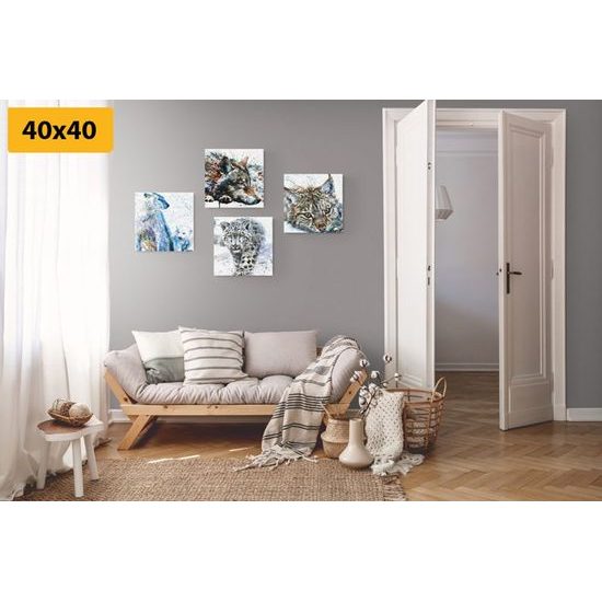 Set obrazů malby divokých zvířat