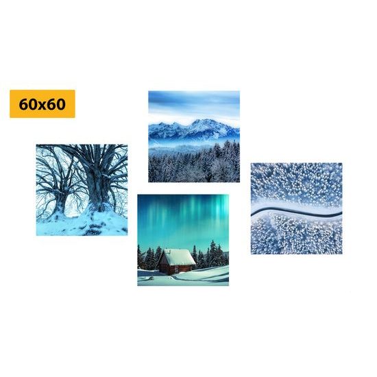 Set obrazů zimní období