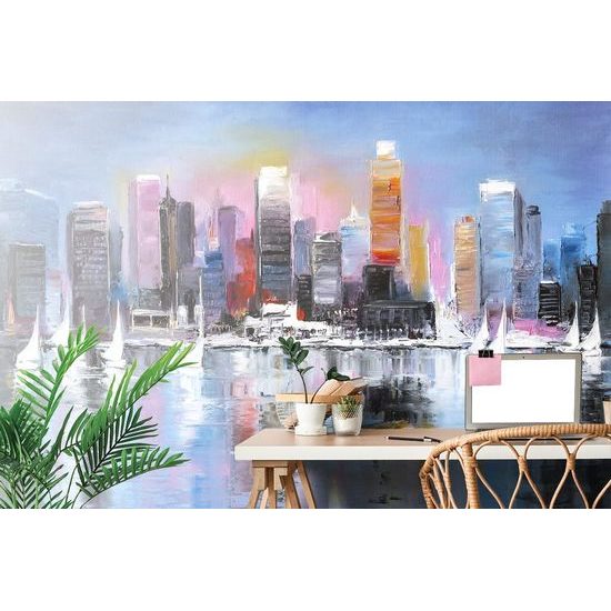 Tapeta metropole na břehu řeky