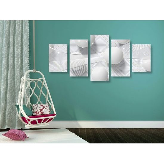 5-dílný obraz jemný luxus