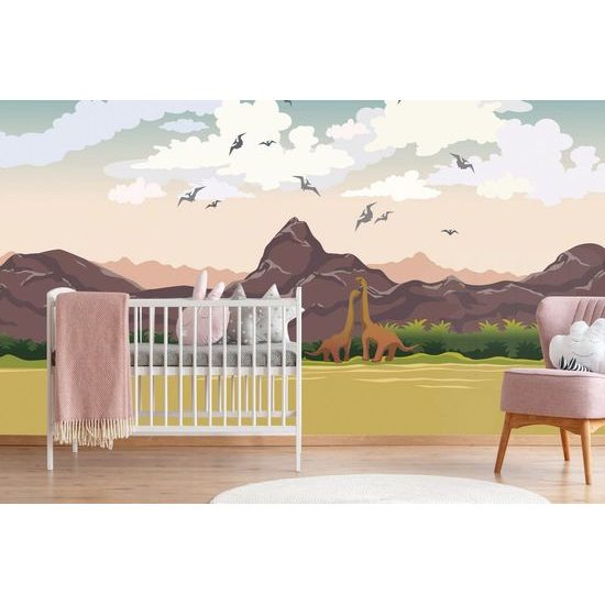 Samolepící tapeta krajina dinosaurů