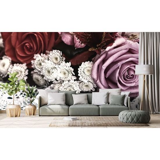 Fototapeta kytice růží s retro nádechem