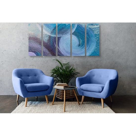 5-dílný obraz malované moře