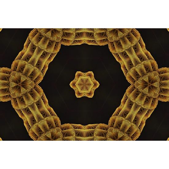 Tapeta zlatá Mandala v moderním provedení