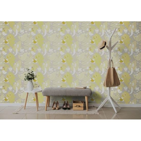 Samolepící tapeta folklórní motiv ve žlutém provedení