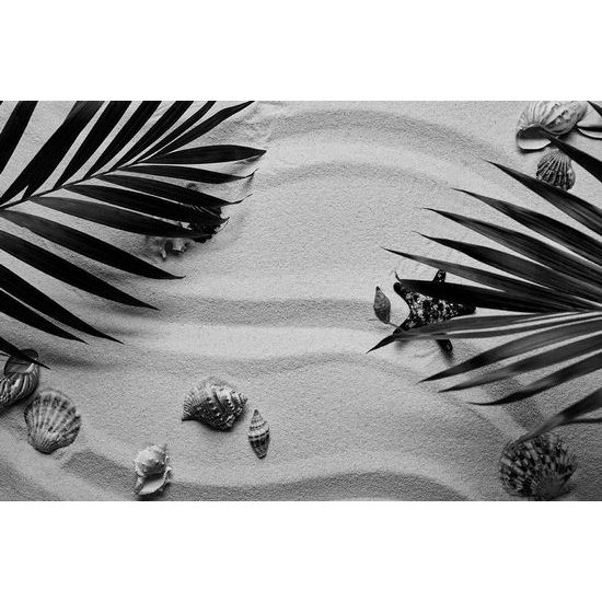 Samolepící fototapeta černobílé zákoutí pláže