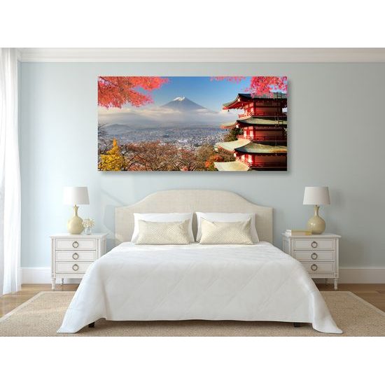 Obraz podzimní pohled na Fuji v Japonsku