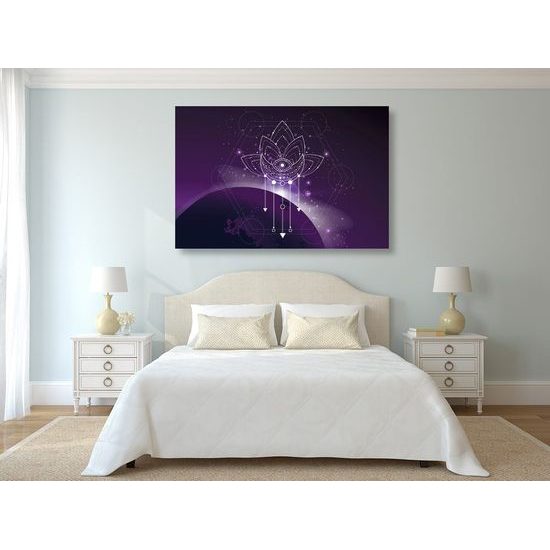 Obraz Feng Shui symbol na fialovém pozadí
