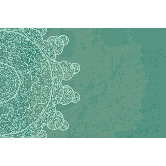 Tapeta zelená Mandala s abstraktními prvky